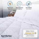 Coperta Estiva Komfortec 135X200 Cm, 170G/m², Coperta estiva sottile e leggera, coperta anallergica, Bianco Trapunte e Piumini Naty Shop