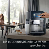 Macchina per caffè espresso completamente automatica Siemens EQ700, ampio schermo TFT a colori, 36 bevande calde e fredde, birra fredda, funzione 2 tazze, controllo app, sistema di pulizia automatico, acciaio inossidabile nero, TQ717D03