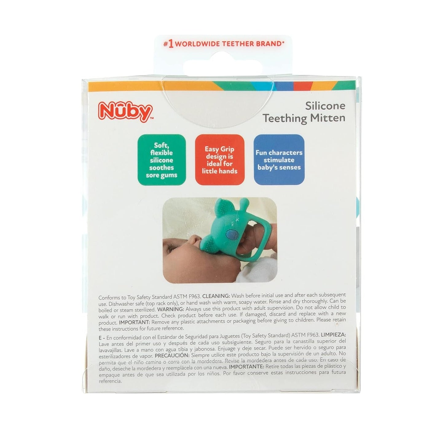 Nuby - Guanto dentale in silicone, senza BPA, Blue Koala, da 3 mesi in su