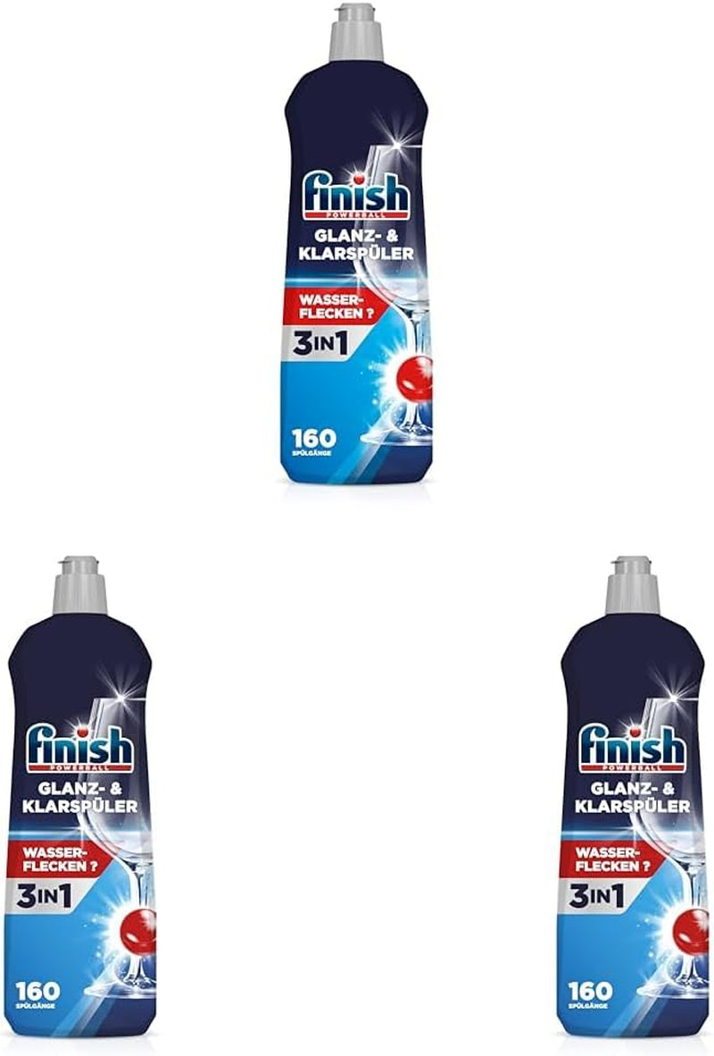Finish Shine & Brillantante - Per stoviglie lucide e asciutte senza macchie d'acqua - Megapack 800 ml (confezione da 3) Naty Shop