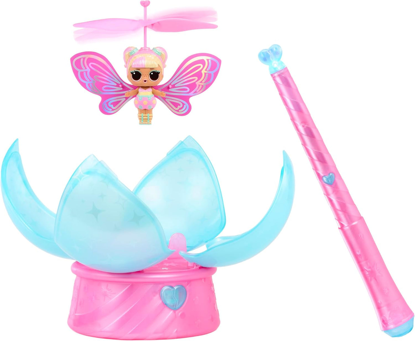 LOL Sorpresa! Magic Flyers Fairies Tots - Flower Child - Includes 1 doll and 1 magic wand in a flower-shaped pack, 2 to collect, Rose