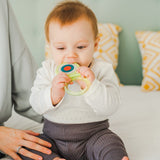 Suavinex Baby Massaggiagengive in silicone + 4 mesi di massaggiagengive blu a farfalla morbido e leggero