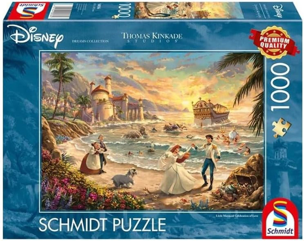 Schmidt Spiele 58036 Thomas Kinkade Disney La sirenetta La festa dell'amore Puzzle da 1000 pezzi Naty Shop Titolo predefinito