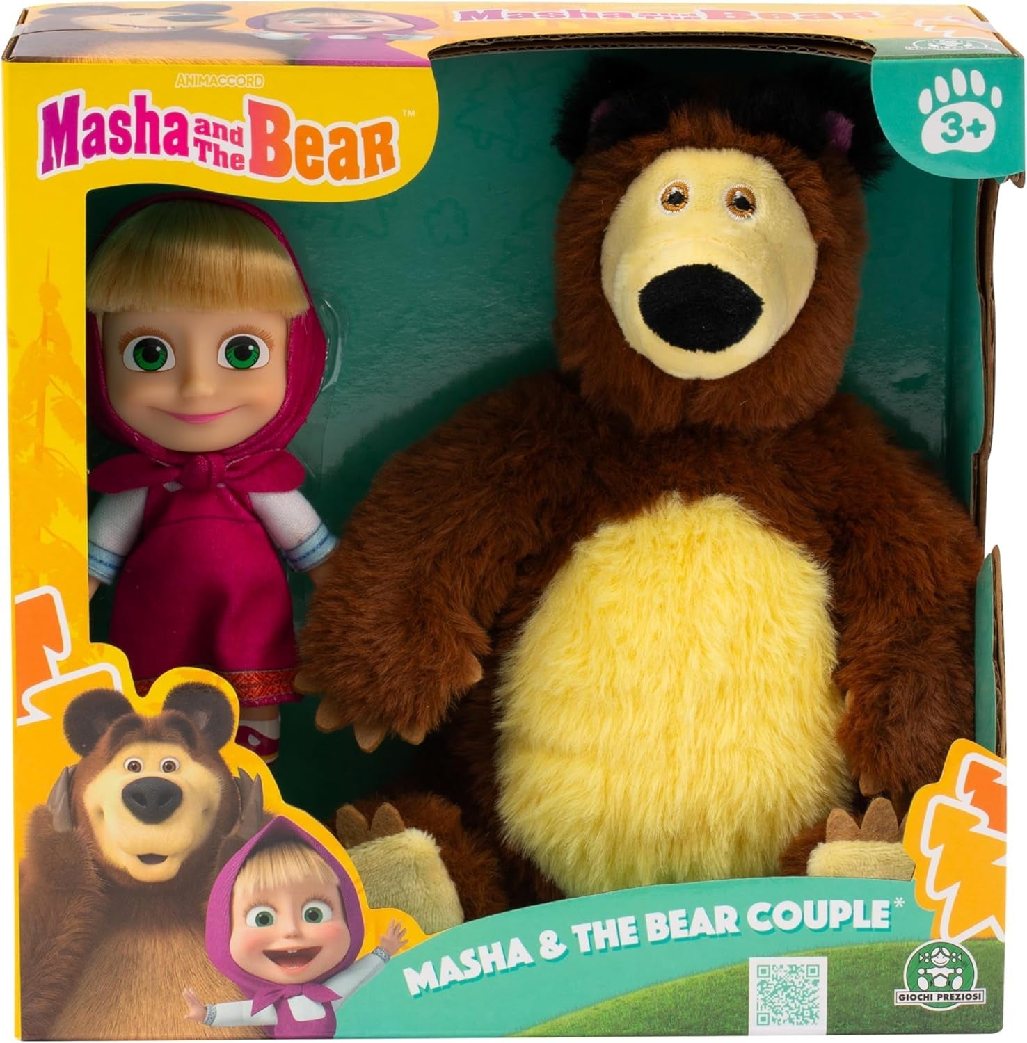 Masha e Michka bambola Masha da 12 cm e peluche Bärka da 20 cm per bambini da 3 anni in su MHA21