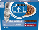 PURINA UNO | BIFENSI | Alimento per gatti adulti sterilizzati | Supporta la vitalità, le ossa, i muscoli e le articolazioni del gatto | In salsa | Buste con anatra, sarde, manzo, freschezza | 1 pezzo (8 x 85 g)