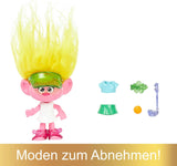 Mattel DREAMWORKS TROLLS United We Stand - Bambola Viva Hairy Surprises con capelli di peluche giallo brillante e 3 accessori a sorpresa, per bambini dai 3 anni in su, HNF11