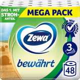 Zewa Proven - 48 rotoli - La prima carta igienica con contenuto di paglia - 3 strati