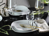 CreaTable 24029 Square City Line Series Set di stoviglie in porcellana per 6 persone, 12 pezzi, lavabile in lavastoviglie e adatto al microonde, produzione di qualità