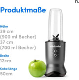 Nutribullet Personal Blender, Der Leistungsstärkste Mixer Für Eine Portion, 1000 Watt und Leiser Motor, 900 Ml Becher Aus Tritan Renew, Leuchtende Touch Bedienknöpfe, Dunkel Grau Bucatarie Naty Shop