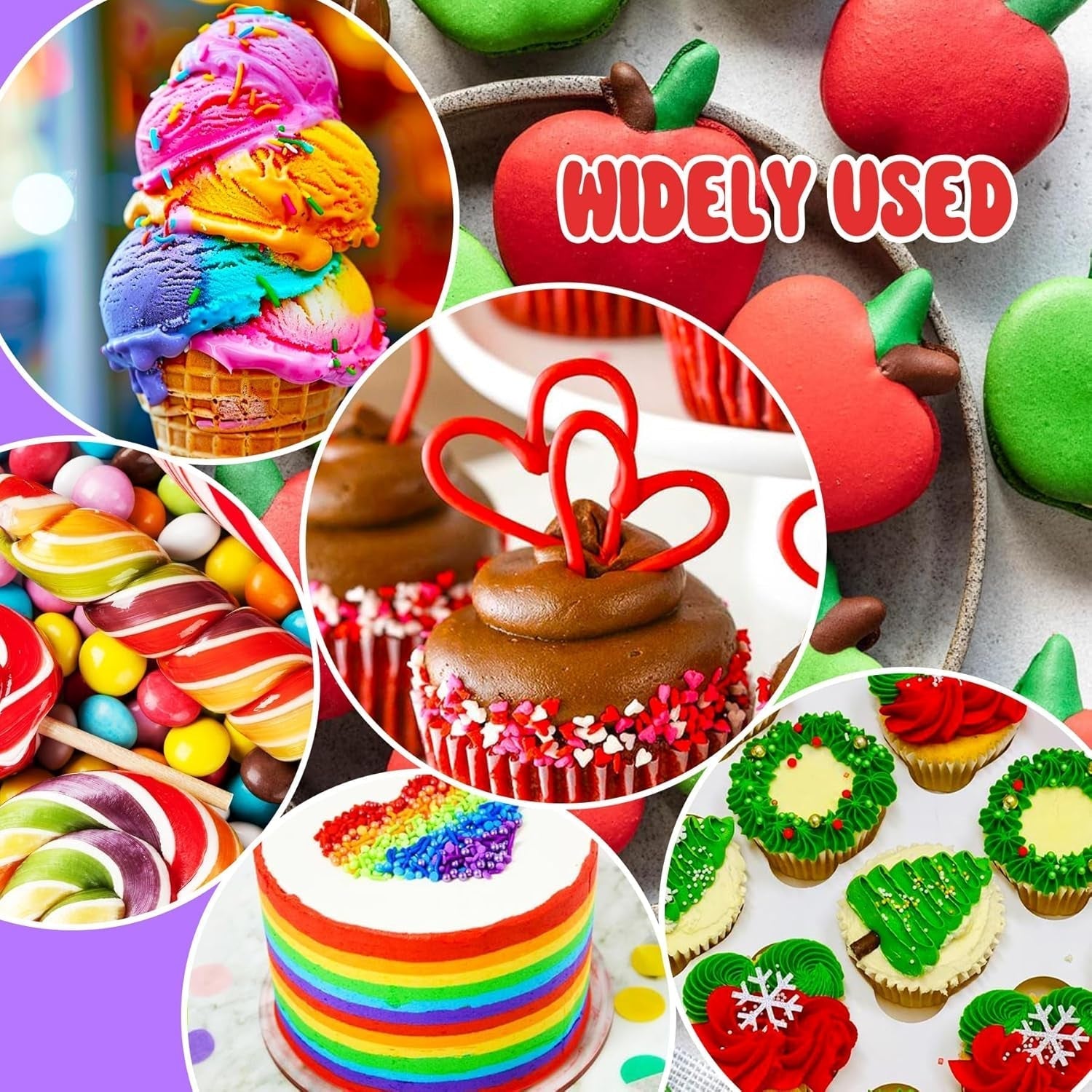 Colorante alimentare in gel - Colorante alimentare arcobaleno per torte, dolci, biscotti, amaretti - Colorante alimentare concentrato senza zucchero per decorare torte, bevande, uova di Pasqua, slime - 15 g ciascuno
