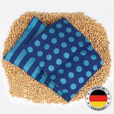 Cuscino con noccioli di ciliegia adatto al microonde e al forno - Blu con strisce e pois I Fatto a mano I Prodotto in Germania I Circa. 20 X 60Cm I Cotone Oeko-Tex I Cuscino cervicale Cuscini ortopedici cervicali Naty Shop