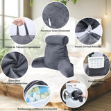 INFANZIA cuscino da lettura ergonomico con braccioli, supporto schienale in memory foam, grigio, M