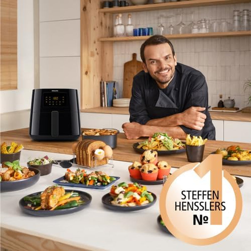 Philips 3000Er Airfryer XL - Tecnologia Rapid Air, frittura con fino al 90% di grassi in meno, capacità 1,2 kg, 6,2 litri, touch screen Elettrodomestici Naty Shop