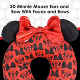 Ful Concept One Cuscino da Viaggio Disney Minnie Mouse con Orecchie 3D e Molla per Aereo, Auto e Ufficio, Comodo e Traspirante, Rosso/Nero Naty Shop Cuscini da Viaggio
