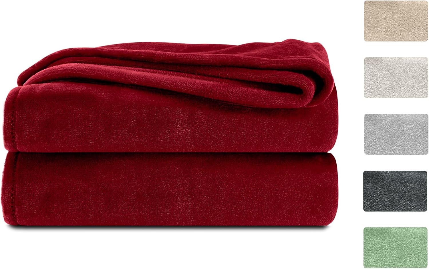 Komfortec soffice coperta, coperta comoda, coperta in pile, certificata Oeko-Tex, super morbida, 150X200 Cm, 260 G/M², beige Letti e coperte Besuche den Komfortec-Store Bordeaux Borgogna 220 X 240 Cm