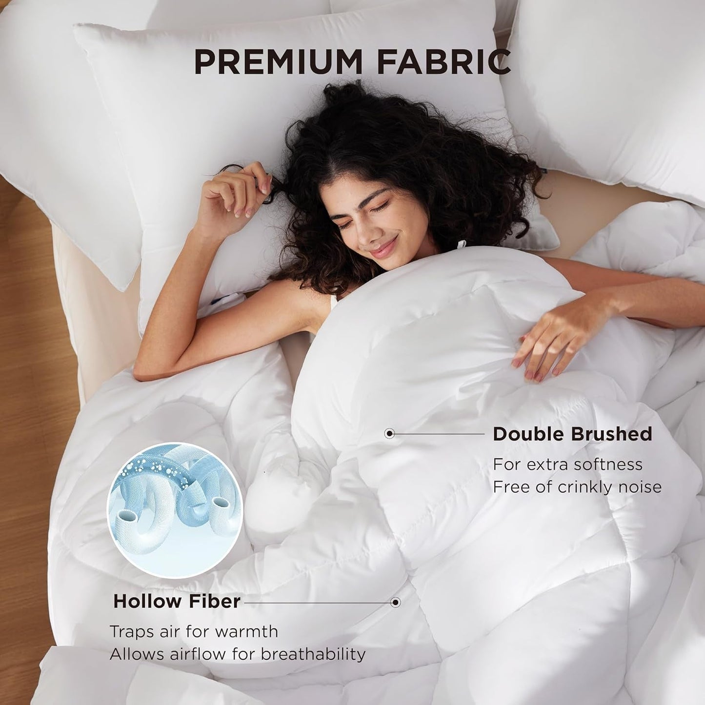 BEDSURE Trapunta Trapuntata Completo/Queen (88"X88") Bianco Piumini e Trapunte Naty Shop