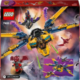 LEGO NINJAGO Super Storm Flyer di Ras e Arin - Giocattolo con drone, shooter, lame e motori - Incl. 3 minifigure di gioco di ruolo Ninja - Set da costruzione per ragazzi e ragazze a partire da 8 anni 71833 Set da costruzione Besuche den LEGO-Store