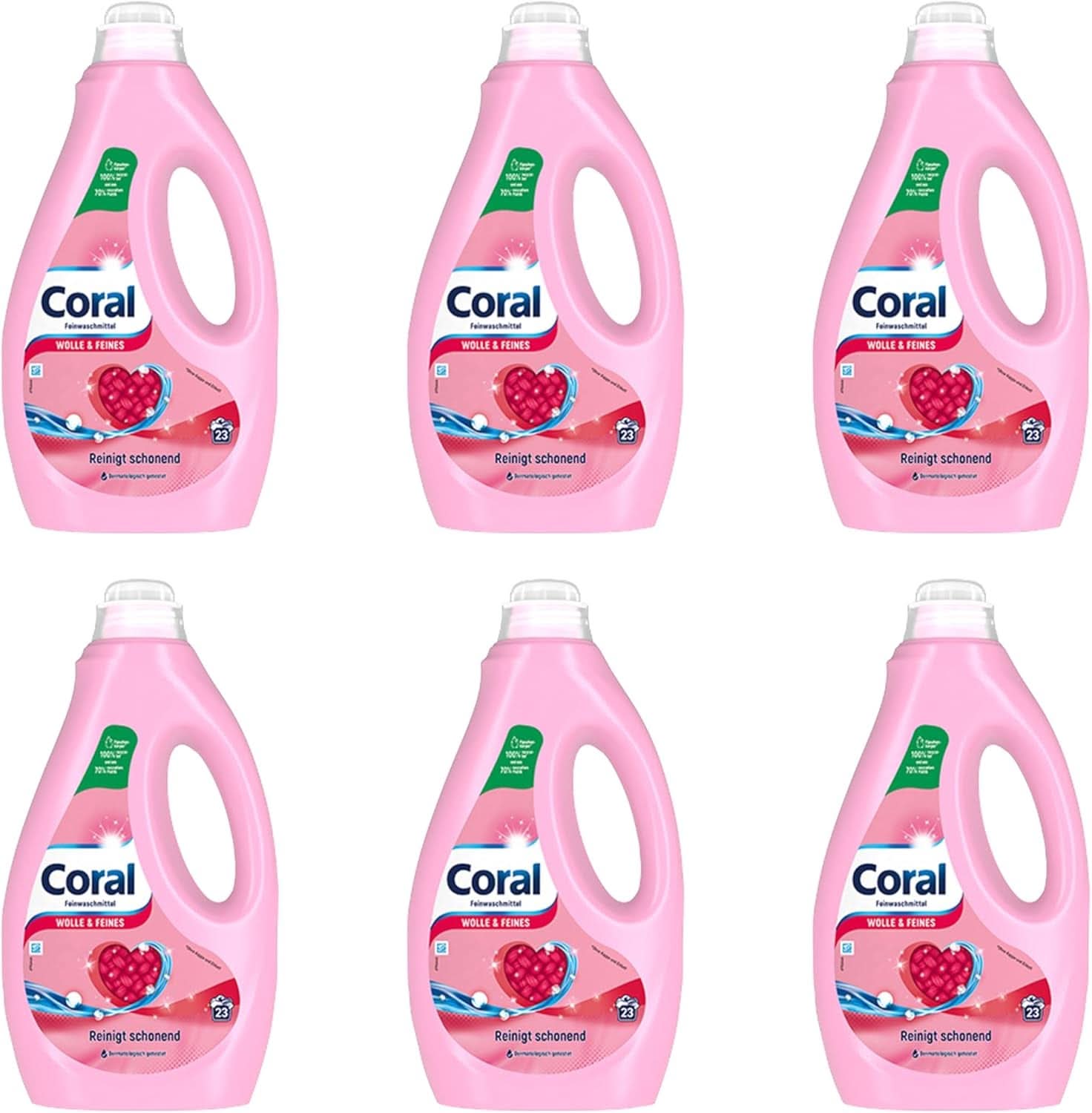 Detersivo liquido delicato Corallo per lana e bucati delicati, 23 lavaggi, 1,15 Litri Detersivi Bucato Naty Shop Set 6 x 1,15 Litri