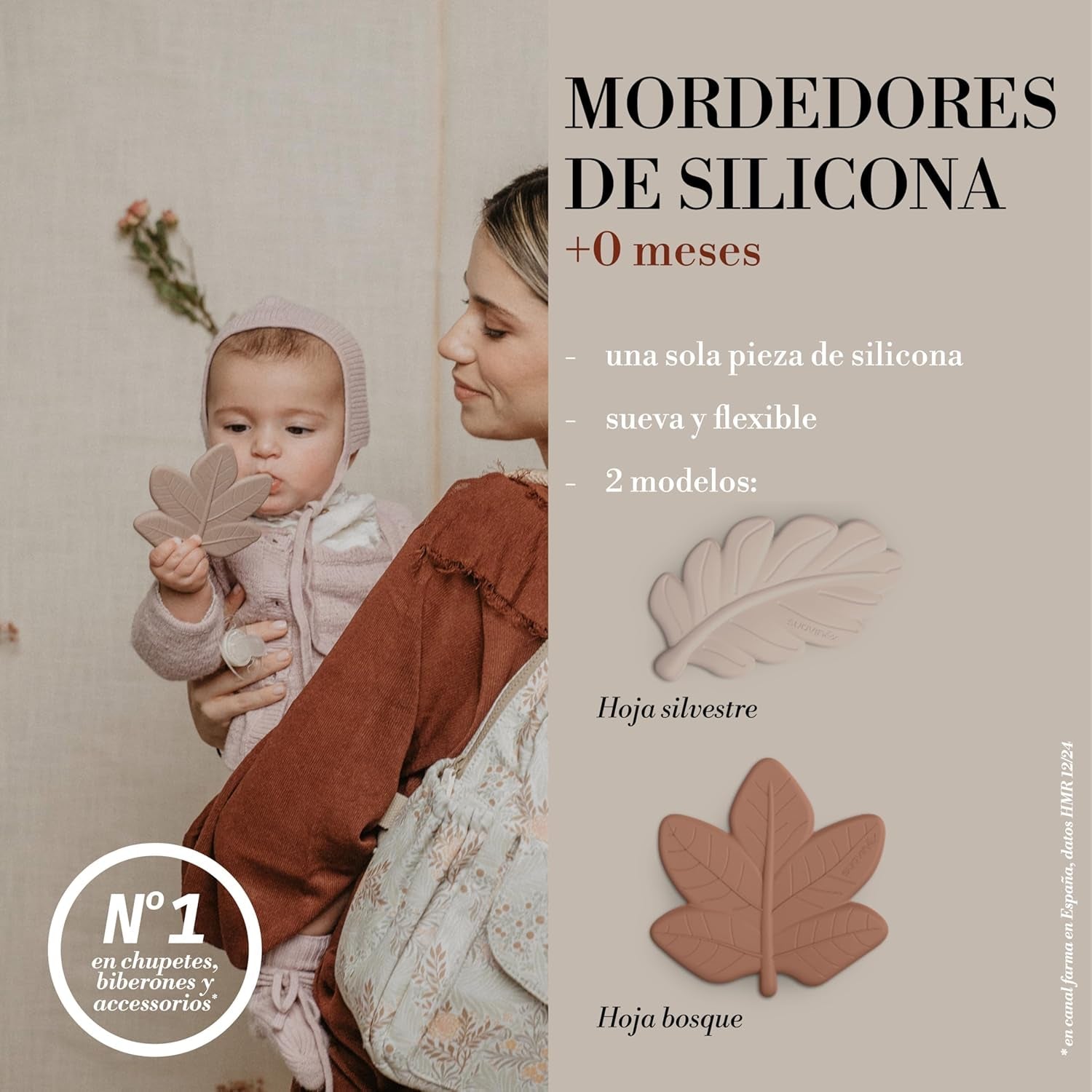 Suavinex, anello da dentizione in silicone monopezzo. Morbido, flessibile, sicuro. Lenisce e calma le gengive del bambino. Ergonomico, facile da impugnare, strutturato/in rilievo. Design con foresta, poesia, verde