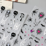 JMEOWIO Adesivo per unghie Halloween 6 Adesivo per nail art colorato Adesivo per unghie Decorazione per decorazione unghie Design per unghie