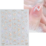 JMEOWIO 3D Nagelsticker Schmetterling Nail Art Sticker Self-klebend Nagelaufkleber 5D Stereoscopico Decorazione Nageldesign Zubehör 1 Blatt