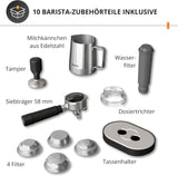 Macchina per caffè espresso manuale Krups Precision con portafiltro e macinacaffè, macchina per caffè barista con pannello di controllo intuitivo, impostazioni di pre-infusione, macchina per caffè espresso con ugello vapore, riscaldamento rapido, XP801T10