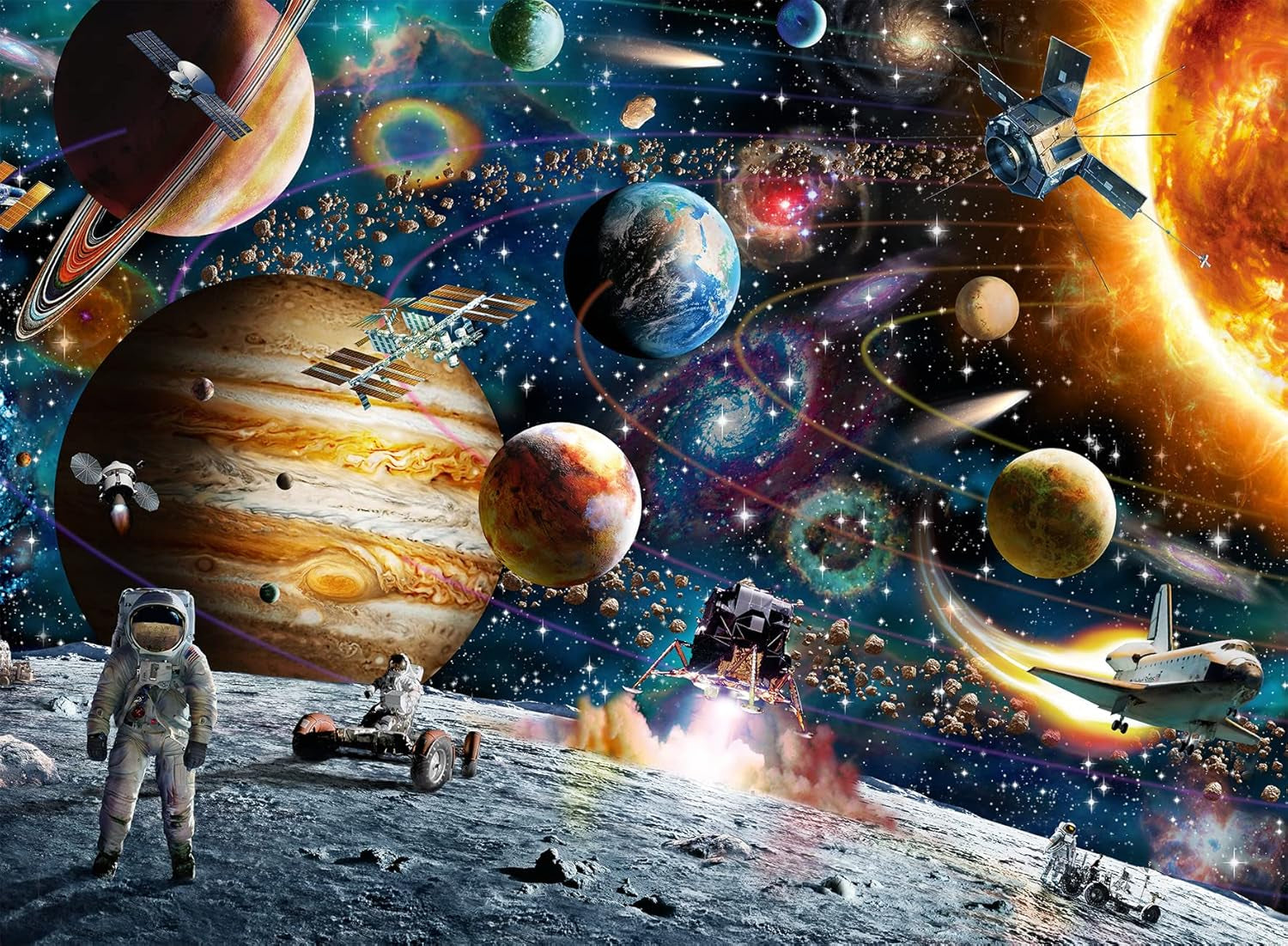 Puzzle per bambini Ravensburger - 10016 In space - Puzzle spaziale per bambini dai 7 anni in su da 150 pezzi in formato XXL Puzzle Naty Shop