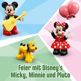 LEGO DUPLO Disney 10941 Treno di compleanno di Topolino e Minnie, trenino giocattolo con torta e palloncini, regalo per bambini dai 2 anni in su Set da costruzione Besuche den LEGO-Store
