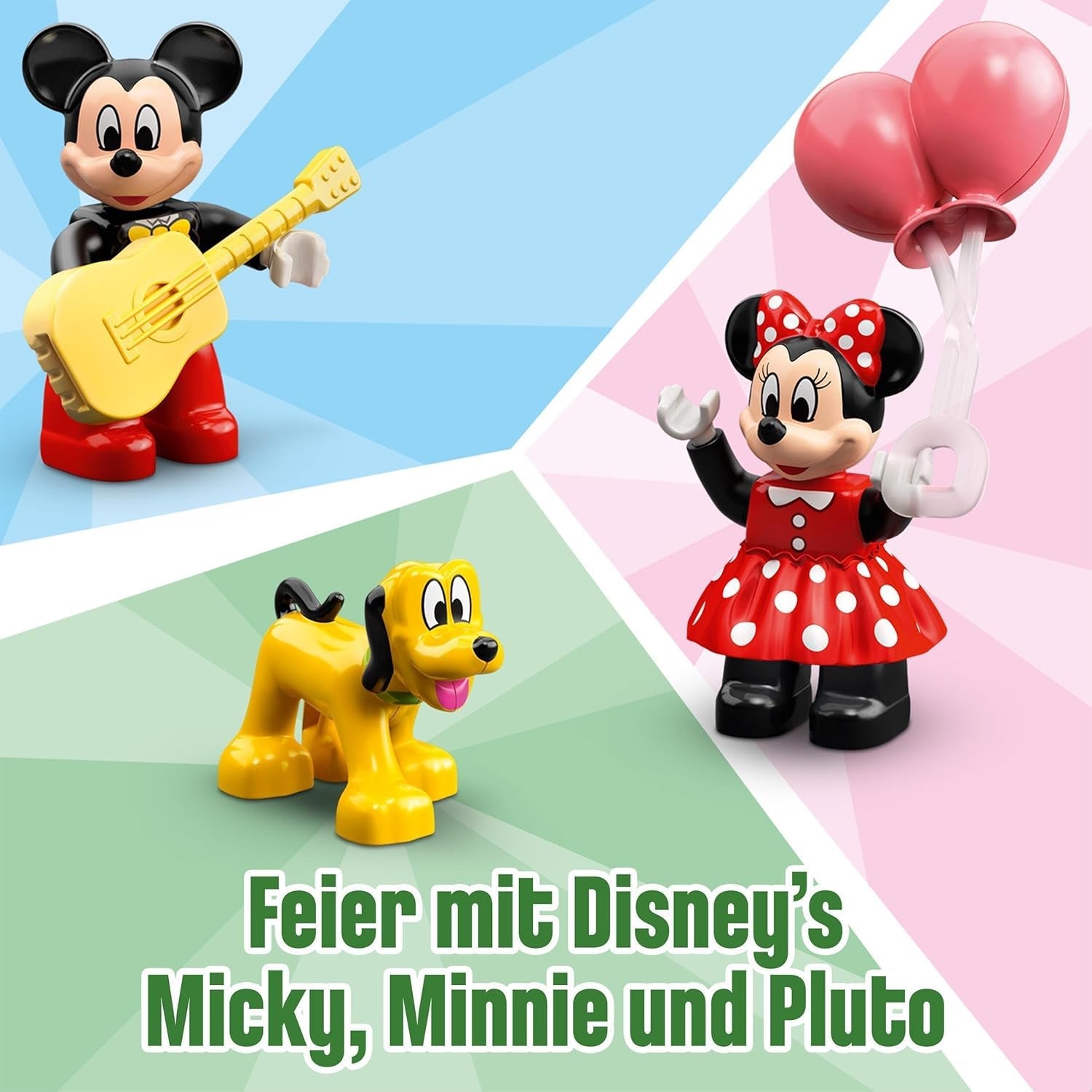 LEGO DUPLO Disney 10941 Treno di compleanno di Topolino e Minnie, trenino giocattolo con torta e palloncini, regalo per bambini dai 2 anni in su Set da costruzione Besuche den LEGO-Store