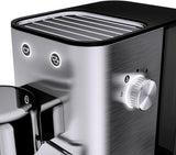 Macchina per caffè espresso WMF Lumero, portafiltro, 1400 watt, portafiltro, 3 inserti, per 1-2 tazzine di caffè espresso, incluse capsule, 15 bar, portabicchieri, montalatte, acciaio inossidabile opaco
