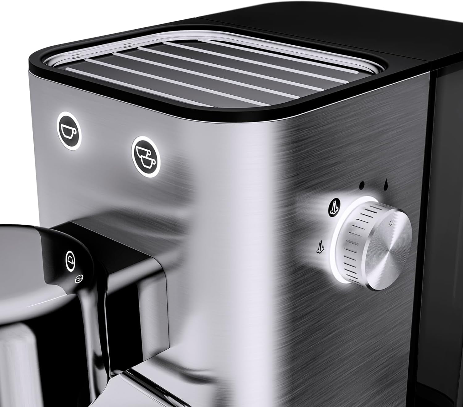 Macchina per caffè espresso WMF Lumero, portafiltro, 1400 watt, portafiltro, 3 inserti, per 1-2 tazzine di caffè espresso, incluse capsule, 15 bar, portabicchieri, montalatte, acciaio inossidabile opaco