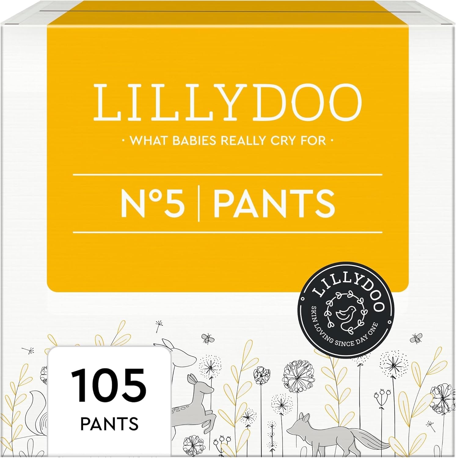 Pantaloni skin friendly LILLYDOO taglia 5 (12-17 kg) scatola mensile (105 pezzi)