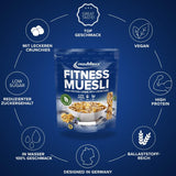 IronMaxx Fitness Muesli - Biscotti e panna, sacchetto da 2 kg | Muesli vegano ricco di proteine ​​con contenuto croccante | A basso contenuto di zuccheri e ricco di fibre