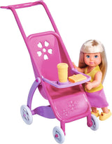 Simba 105733673 - Steffi Love Happy Family, bambola incinta, Kevin, Evi e bebè con passeggino, 11 pezzi, accessori, 30 cm, dai 3 anni in su