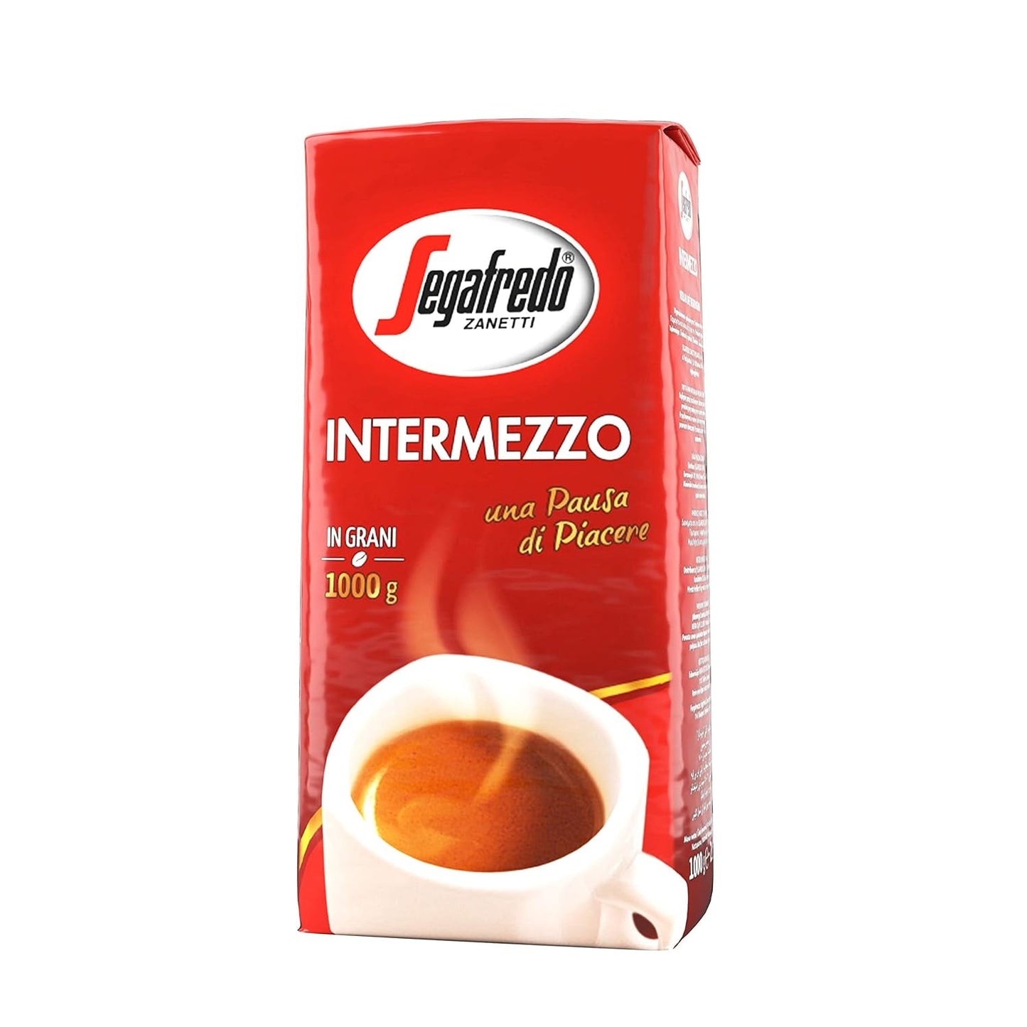 Segafredo Zanetti Intermezzo - Fagioli Interi (confezione da 1 kg) - Geeignet für alle italienschen Kaffeespezialitäten - Kaffeebohnen mit mitteller Röstung, stark und vollmundig im Gesmack
