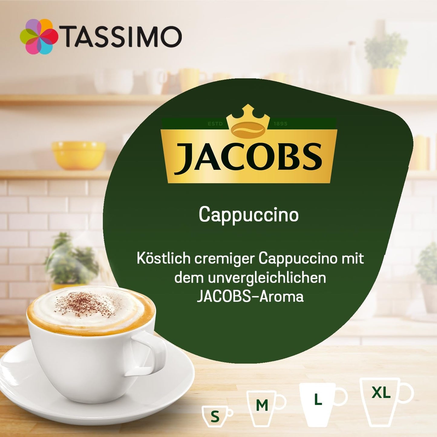 Tassimo Kapseln Jacobs Cappuccino Classico, 5 x 8 cialde, 40 Kaffeekapseln