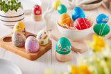 Set di coloranti naturali Heitmann Egg Dye, 3 polveri coloranti all'uovo (giallo, viola, grigio-blu), foglio di adesivi in ​​carta erba