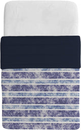 Coperta estiva basic, microfibra, righe jeans, 200X240Cm Trapunte e Piumoni Naty Shop