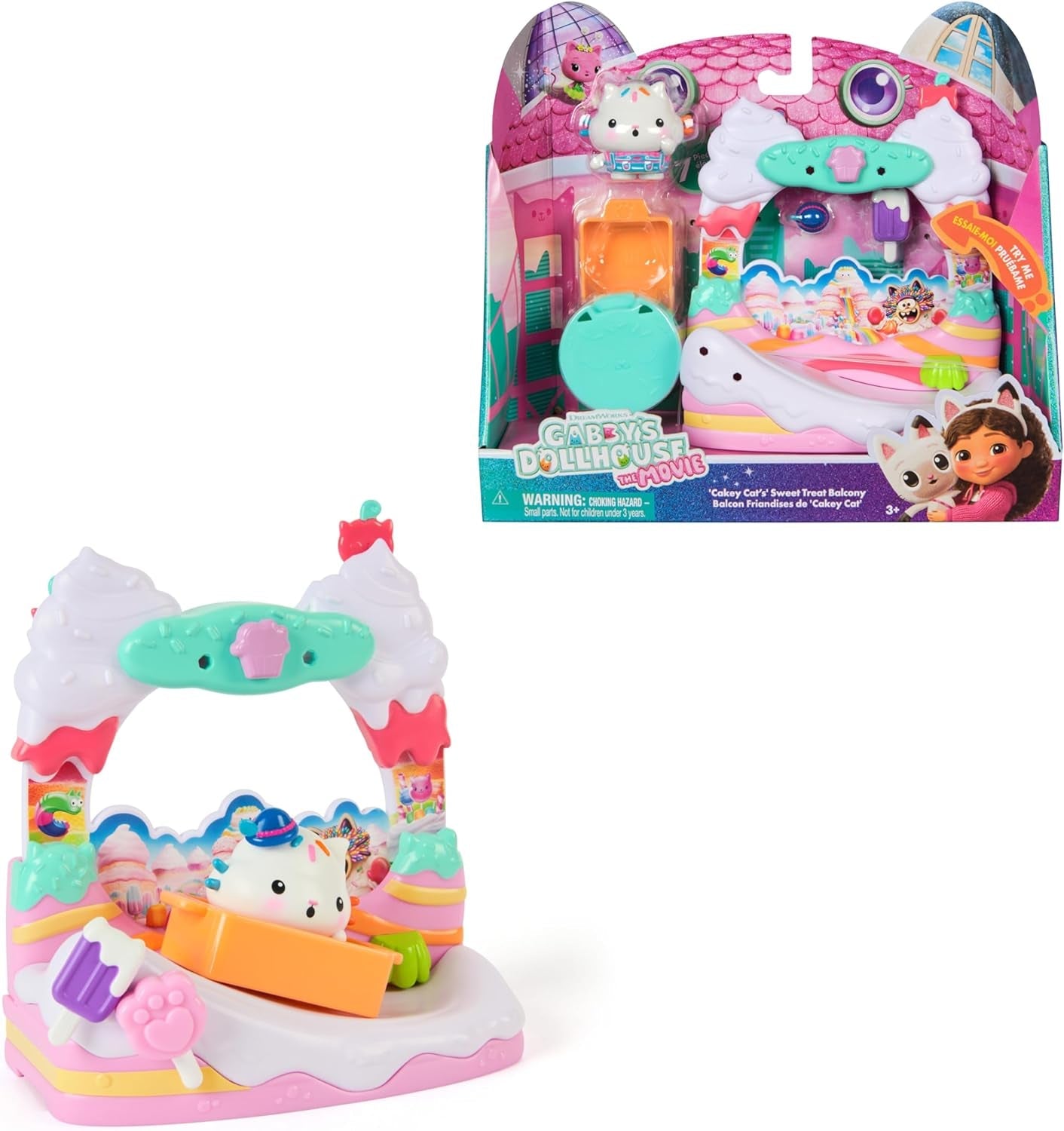DREAMWORKS GABBY'S DOLLS HOUSE: THE MOVIE - Il dolce set da gioco sul balcone di Kuchi con personaggi della casa delle bambole e accessori per bambini dai 3 anni in su