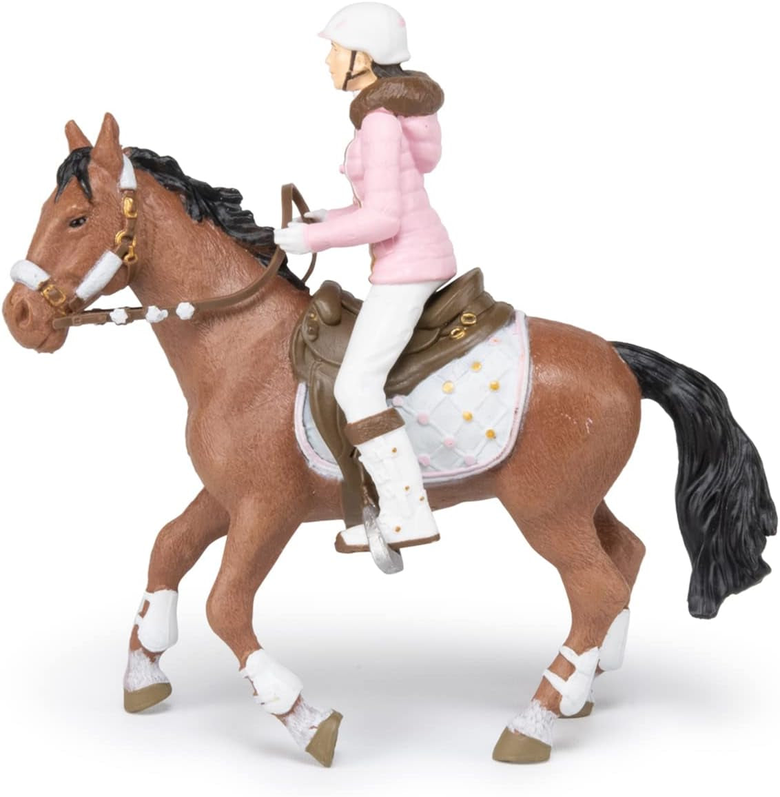 PAPO - Figura cavallo - Rider Fashion Winter, passione per l'equitazione, giocattolo per bambini dai 3 anni. Action figure del Naty Shop