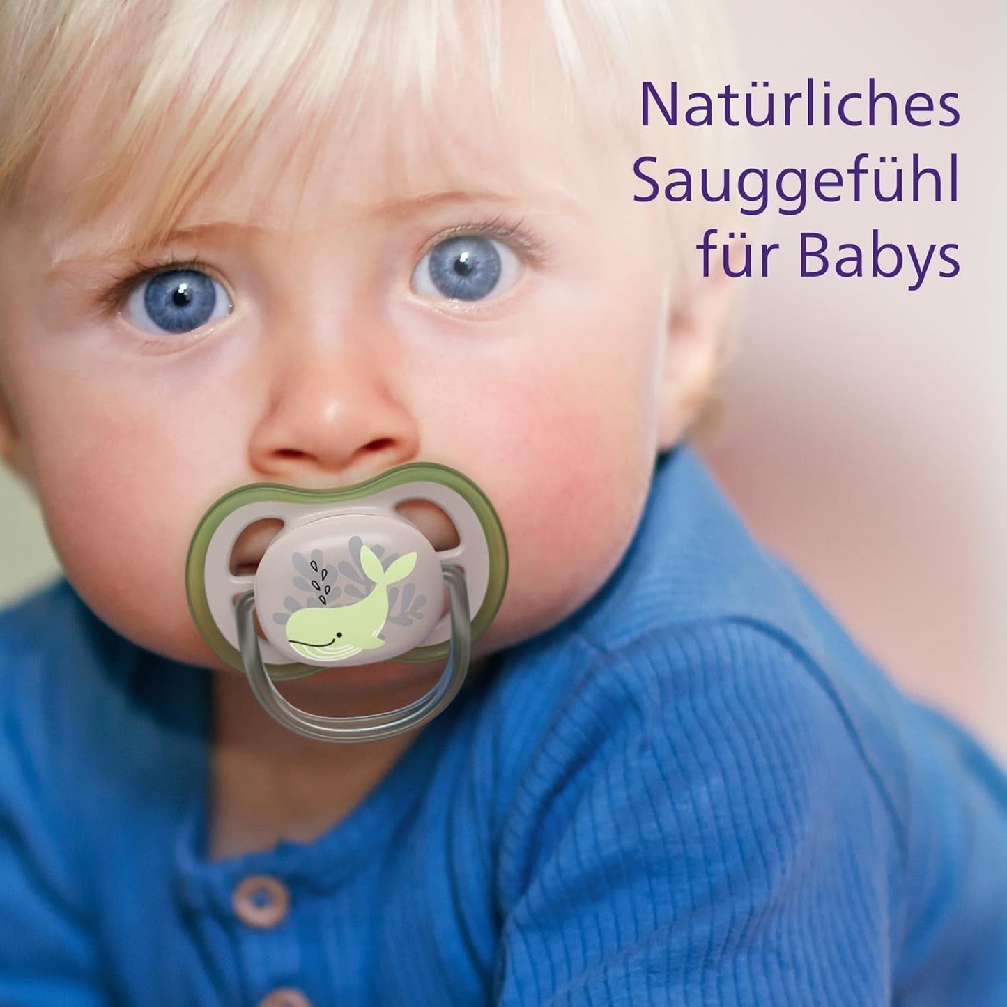 Succhietti Philips AVENT ultra air - confezione da 4 succhietti traspiranti senza BPA per bambini 6-18 mesi, inclusa custodia per il trasporto e sterilizzazione, modello tartaruga/balena (modello SCF085/66)