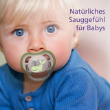 Succhietti Philips AVENT ultra air - confezione da 4 succhietti traspiranti senza BPA per bambini 6-18 mesi, inclusa custodia per il trasporto e sterilizzazione, modello tartaruga/balena (modello SCF085/66)