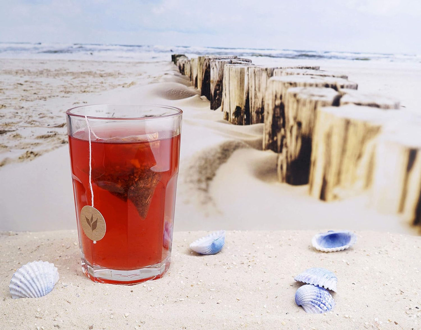 Tè alla frutta in bustine piramidali Arance e fragole - Strandmöwe 15 bustine di tè Mehr Meer Sylter Teekontor