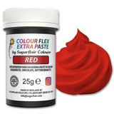 Colorante alimentare Sugarflair Colourflex Extra Paste, rosso - Colorante alimentare commestibile per crema al burro, cioccolato, pasta di zucchero, glassa, fondente, miscele per torte, impasti e altro - 25 g
