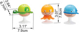 Set sonaglio con ventosa Hape | Tre animali con elementi di dentizione, tartaruga, polpo e balena | Giocattolo didattico da 0 mesi Bebe Toys Naty Shop