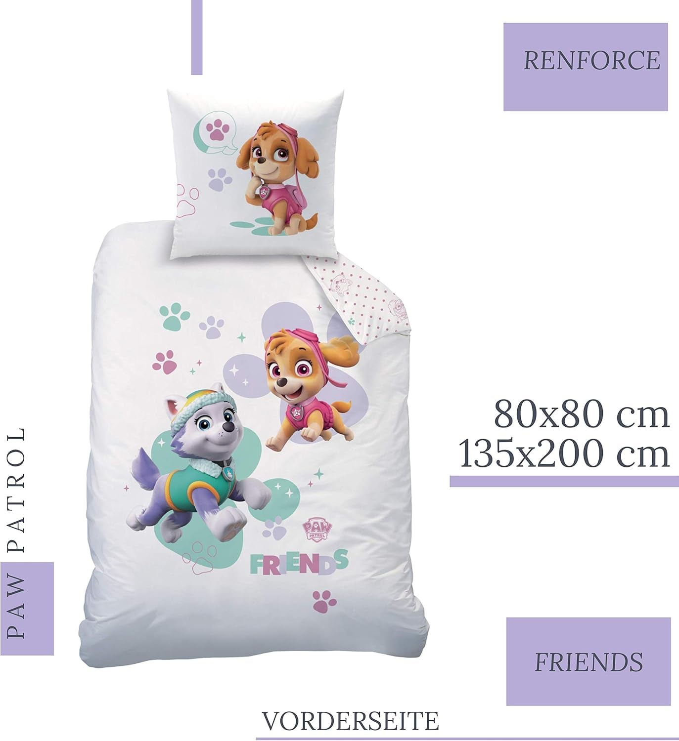 Biancheria da letto Paw Patrol, 2 pezzi, per ragazze Biancheria da letto - bambini Naty Shop