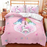 Lenzuola per bambine, Unicorno, 2 federe Lenzuola - bambini Naty Shop Unicorno Rosa (modello 2) 200×200 Cm