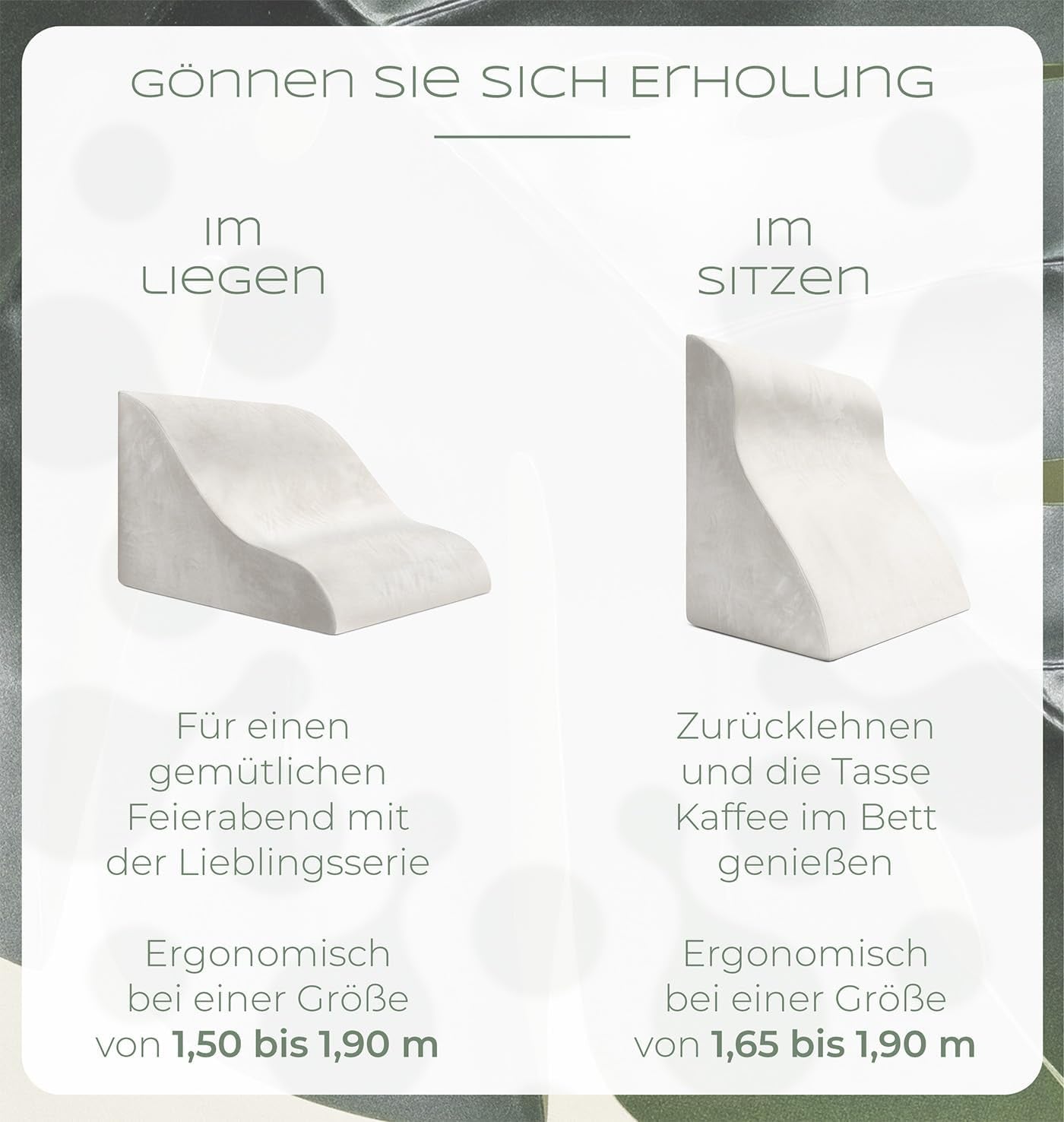Cuscino da lettura per letto e divano, comodo cuscino per la schiena con memory foam, cuscino antireflusso utilizzabile come cuscino da letto, schienale o testiera, comodo cuscino da letto come piacevole supporto per la schiena
