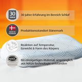 TEMPUR EASE Cuscino per Dormire in Memory Foam, Cuscino di Supporto per il Collo ergonomico per Qualsiasi Posizione del Sonno, Supporto Rigido, 50 X 31 X 10/5 cm, Cuscini Standard Bianco Naty Shop