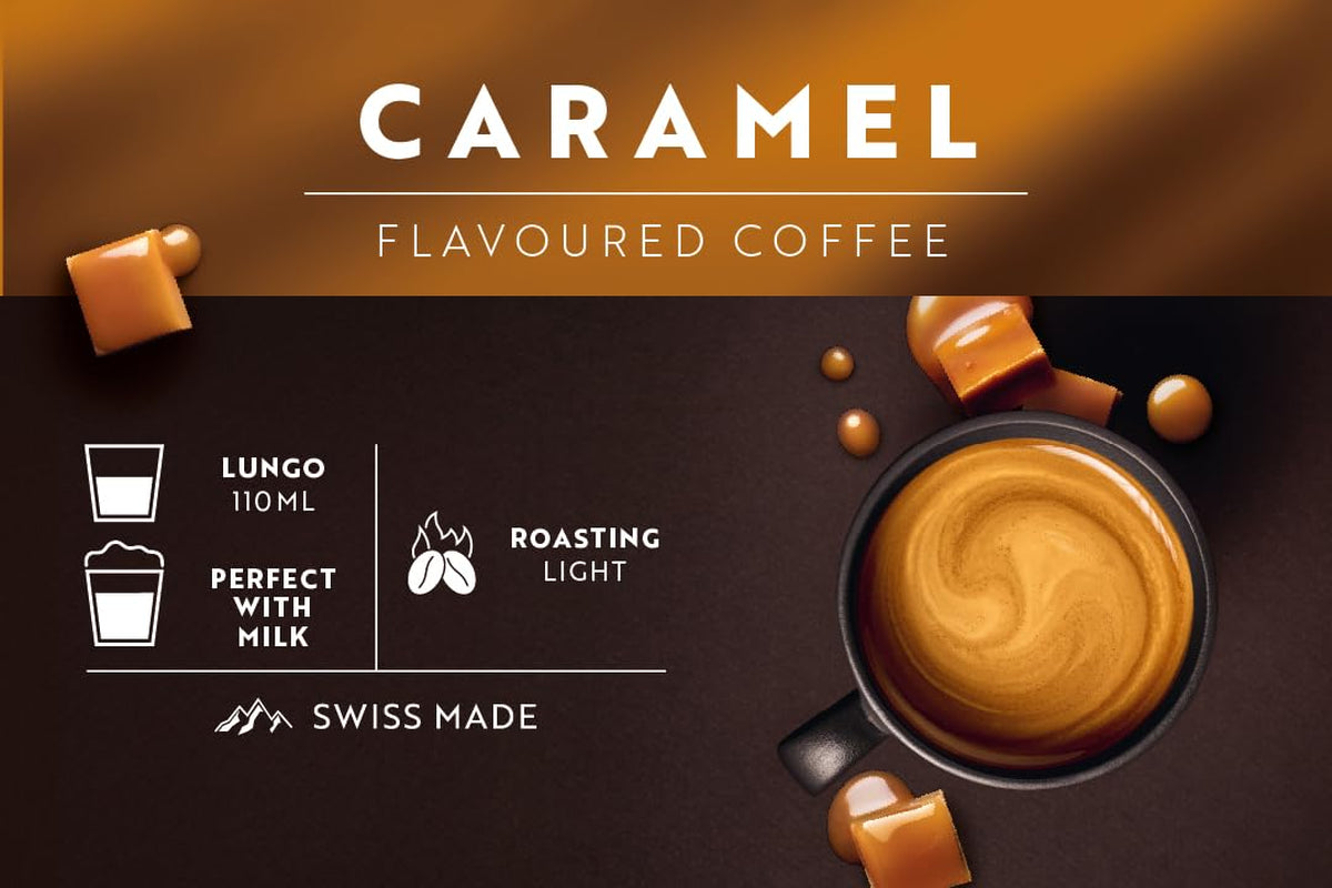 Café Royal Caramel Kaffee aromatizzato – Kaffeekapseln compatibile Nespresso®, cremoso, helle Röstung, 100 % Arabica, Rainforest Alliance, 100 Kapseln